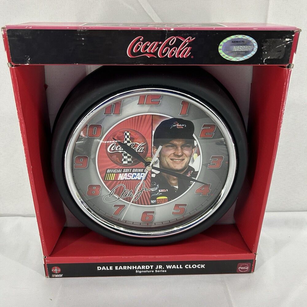 Dale Earnhardt Jr Coca Cola Wall Clock Signature Series NASCAR Coke Brand NEW
